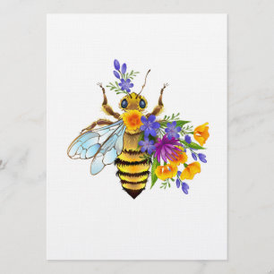 Blumenbiene mit Wildpflanzen Einladung