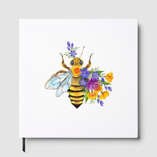 Blumenbiene mit Wildpflanzen Gästebuch (Vorderseite)
