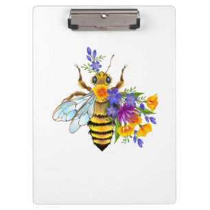 Blumenbiene mit Wildpflanzen Klemmbrett