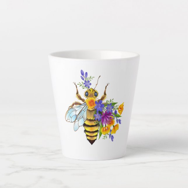 Blumenbiene mit Wildpflanzen Milchtasse (Vorderseite)
