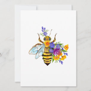 Blumenbiene mit Wildpflanzen Save The Date