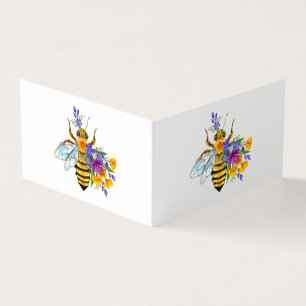 Blumenbiene mit Wildpflanzen Visitenkarten
