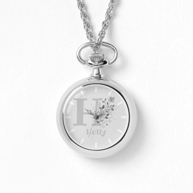 Blumenbild mit Zahlen, Name & Erstklassigkeit Armbanduhr (Vorderseite)