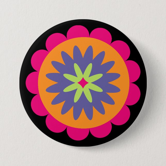 Blumenbilder in orangen und rosa button (Vorderseite)