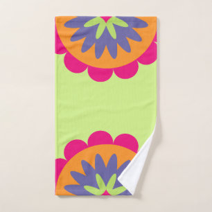 Blumenbilder in orangen und rosa handtuch