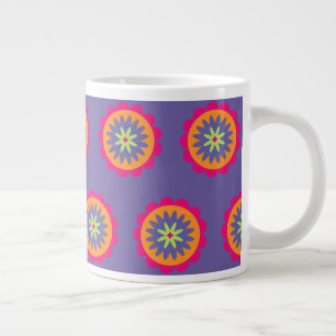 Blumenbilder in orangen und rosa Jumbo-Tasse