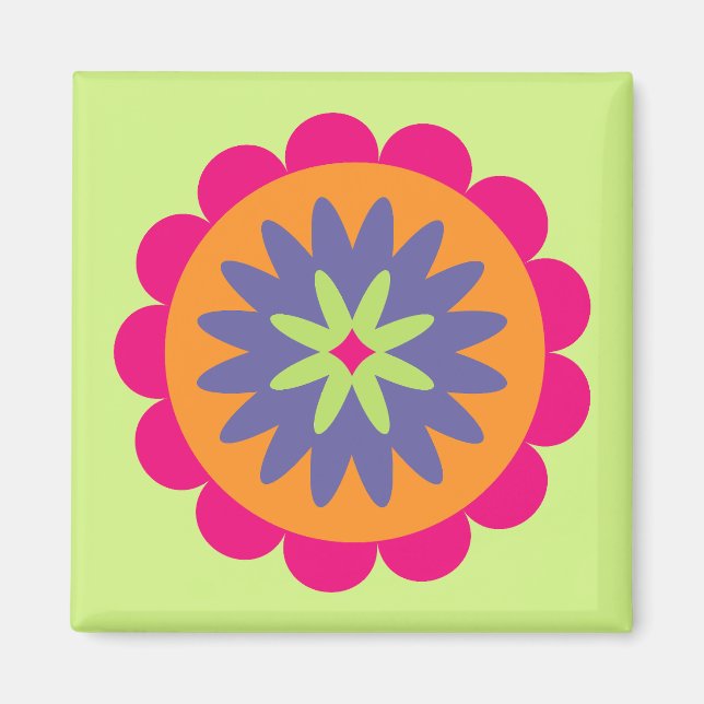 Blumenbilder in orangen und rosa magnet (Vorne)