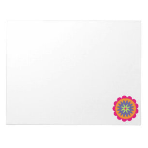 Blumenbilder in orangen und rosa notizblock