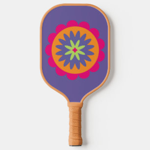 Blumenbilder in orangen und rosa pickleball schläger