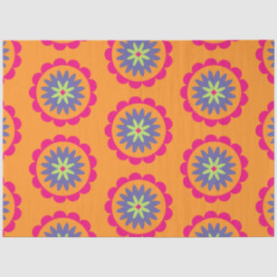 Blumenbilder in orangen und rosa seidenpapier