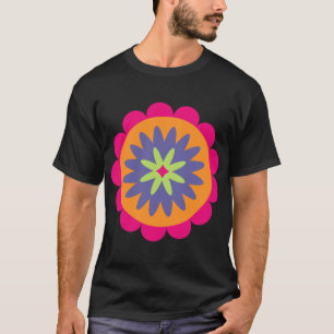 Blumenbilder in orangen und rosa T-Shirt