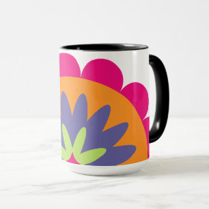 Blumenbilder in orangen und rosa tasse