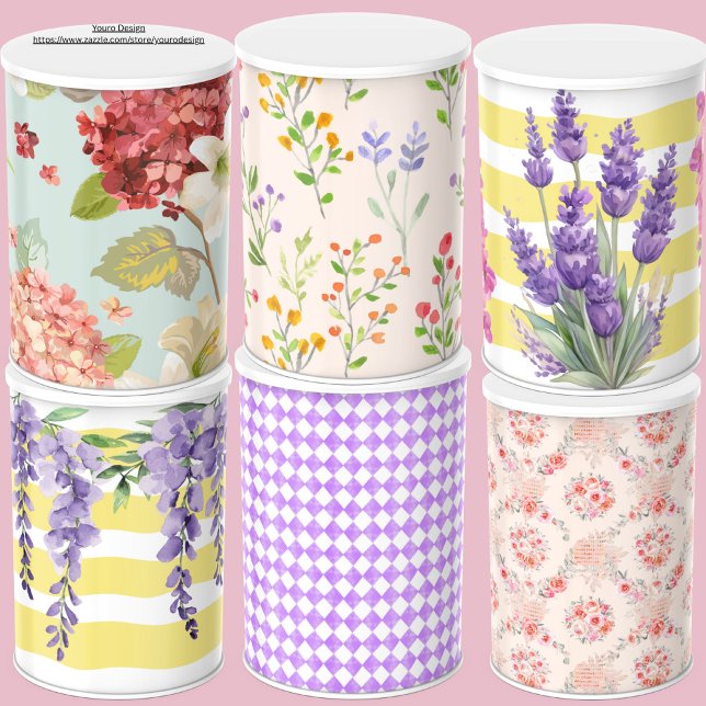 Blumenbilder von Feminine, blau, rosa Decoupage Seidenpapier (Pretty botanical pastel and stripes decoupage tissue paper. Modern watecolor flowers tissue paper.)