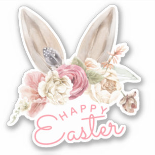Blumenblasen Frohe Ostern Aufkleber