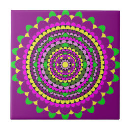 Blumenblatt-Mandala Fliese