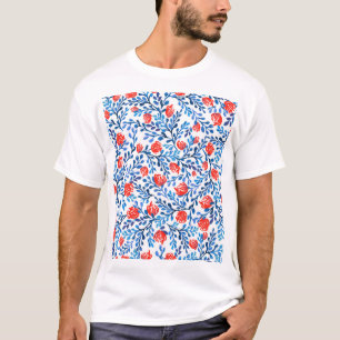Blumenblätter: Nahtloses Naturmuster T-Shirt