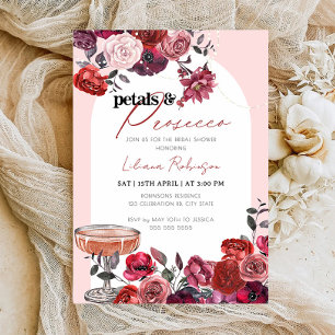 Blumenblätter & Prosecco Bridal Dusche Einladung