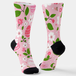 Blumenblätter und bemalte Eier Socken