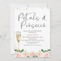 Blumenblätter und Prosecco-Brautparty