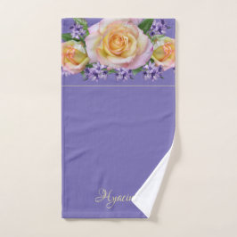 Blumenblätterblätter Rose Periwinkle Hintergrund Handtuch
