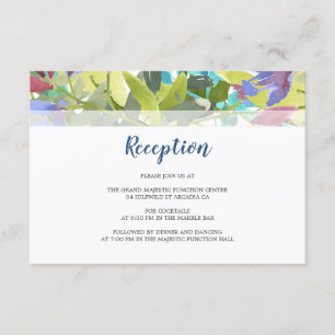 Blumenblättern Blätter Türkis Hochzeitsempfang Begleitkarte