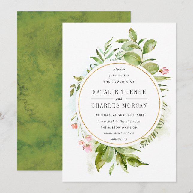 Blumenblätterturm Hochzeitseinladung Einladung (Vorne/Hinten)