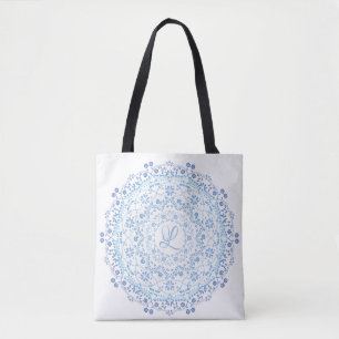 Blumenblau Einfache Mandala Circle Minimalistisch Tasche