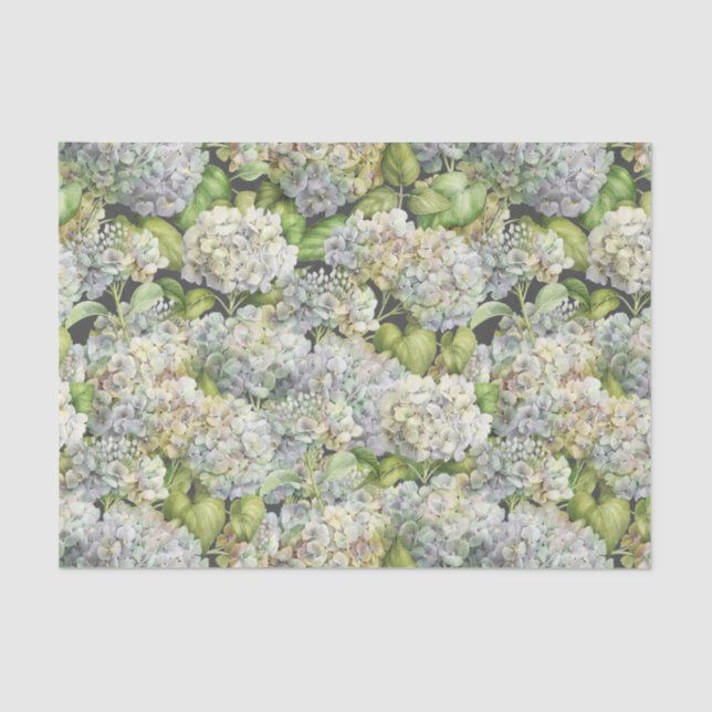 Blumenblau Hydrangea Sommermuster Blume Seidenpapier (Vorderseite)