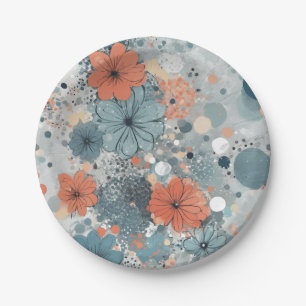 Blumenblau Pappteller