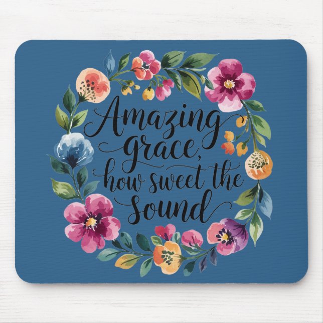 Blumenblau Phantastisch Grace Mousepad (Vorne)