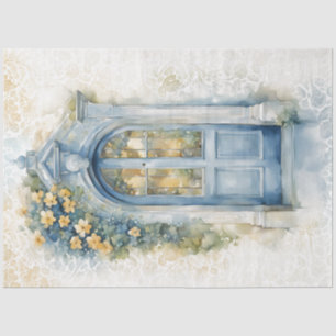 Blumenblau und gelb Dekoupage Tissue Paper Seidenpapier