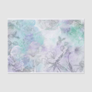 Blumenblau und Lavendelfarben Seidenpapier