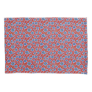 Blumenblau und roter provenzalischer Ausdruck Kissenbezug
