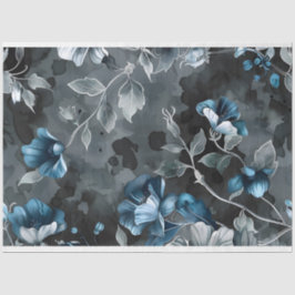 Blumenblau, Vintager Hintergrund Seidenpapier