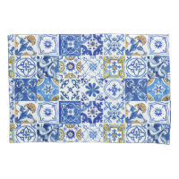 Blumenblau, weiß und gelb mediterranes Muster