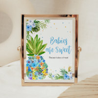 Blumenblauer Ananas Babydusche Babys sind süß
