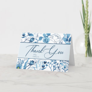 Blumenblauer Dankeskarten Dankeskarte