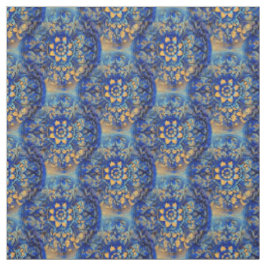 Blumenblauer Gelber Zirkel Stoff