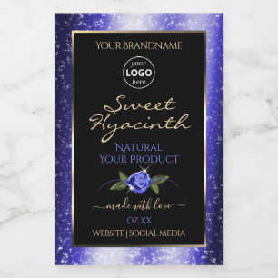 Blumenblauer Glitzer-Label-Stars für blaue Produkt Lebensmitteletikett