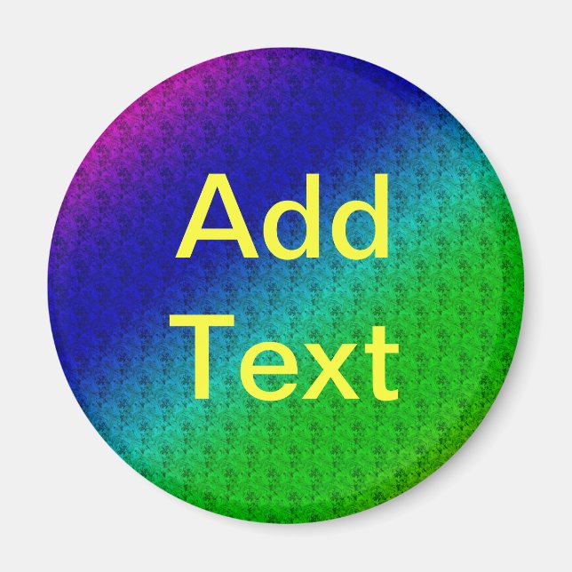 Blumenblauer grüner Regenbogen Gradient Diagonal B Magnet (Vorne)