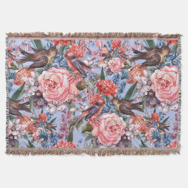 Blumenblauer Hintergrund Rose Hyacinth Wilde Blume Decke (Vorderseite)