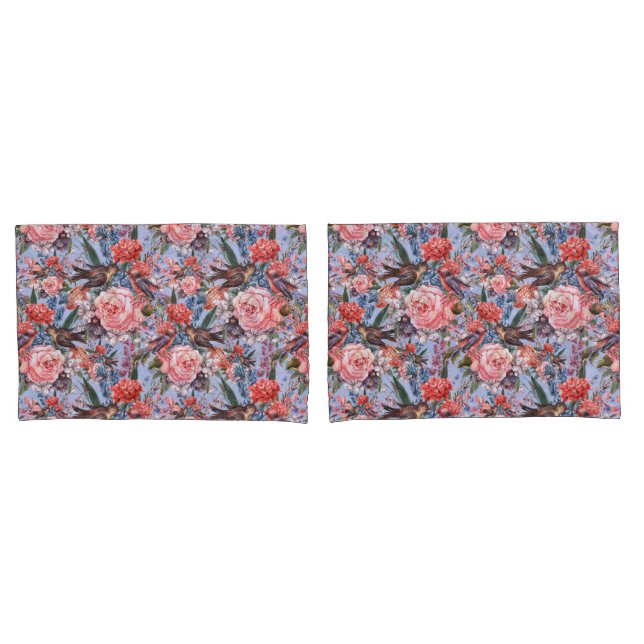 Blumenblauer Hintergrund Rose Hyacinth Wilde Blume Kissenbezug (Vorderseite-Set)