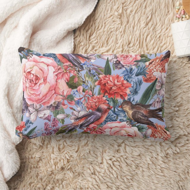 Blumenblauer Hintergrund Rose Hyacinth Wilde Blume Lendenkissen (Decke)