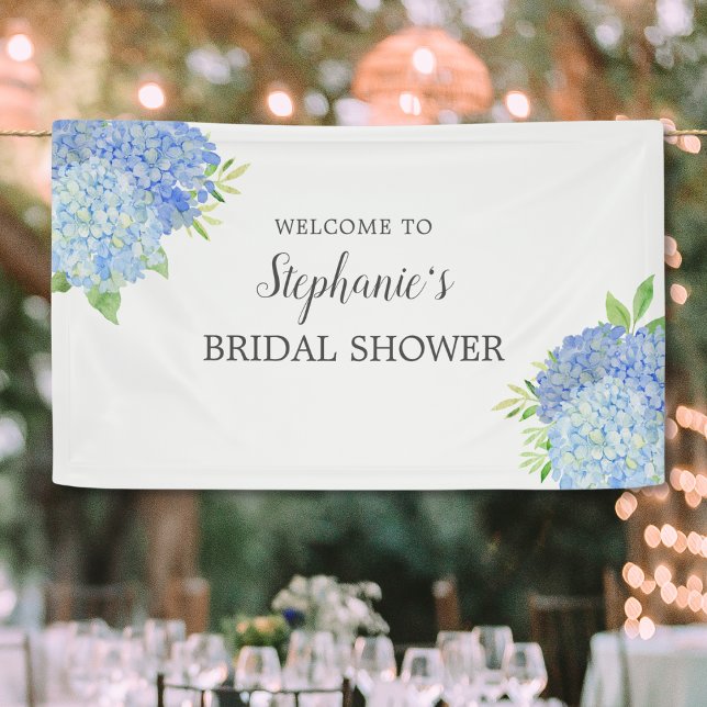 Blumenblauer Hydrangea-Brautparty Banner (Von Creator hochgeladen)