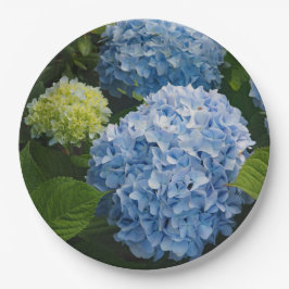 Blumenblauer Hydrangea-Foto Pappteller