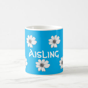 Blumenblauer Individuelle Name Kaffeetasse