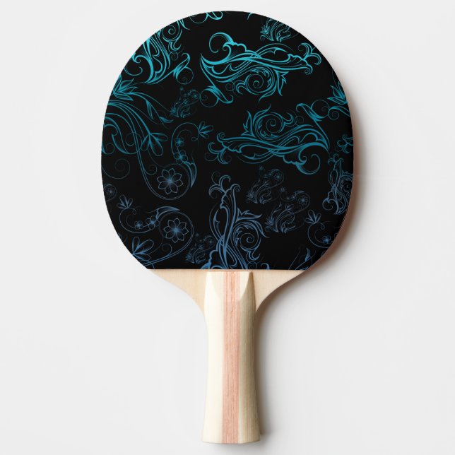 Blumenblauer Pingpong Paddle Tischtennis Schläger (Vorderseite)