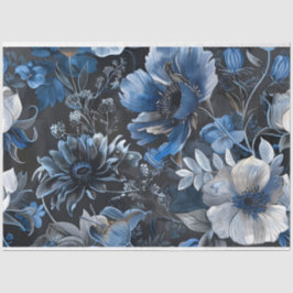 Blumenblauer Vintager blauer Blume Decoupage Seidenpapier