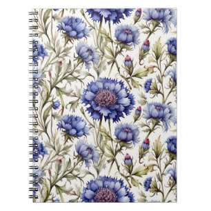 Blumenblauer Vintager Stil Blumenheft Notizblock