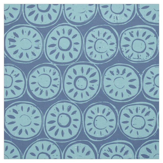 Blumenblock blau stoff (Muster)